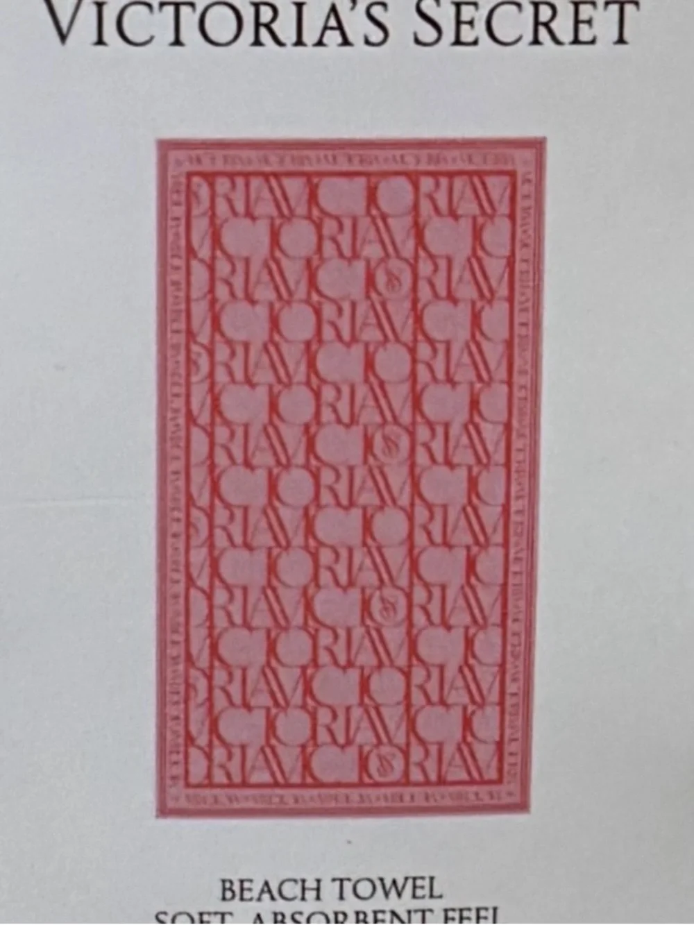 Victoria's Secret Red Logo Repeat Beach Towel
